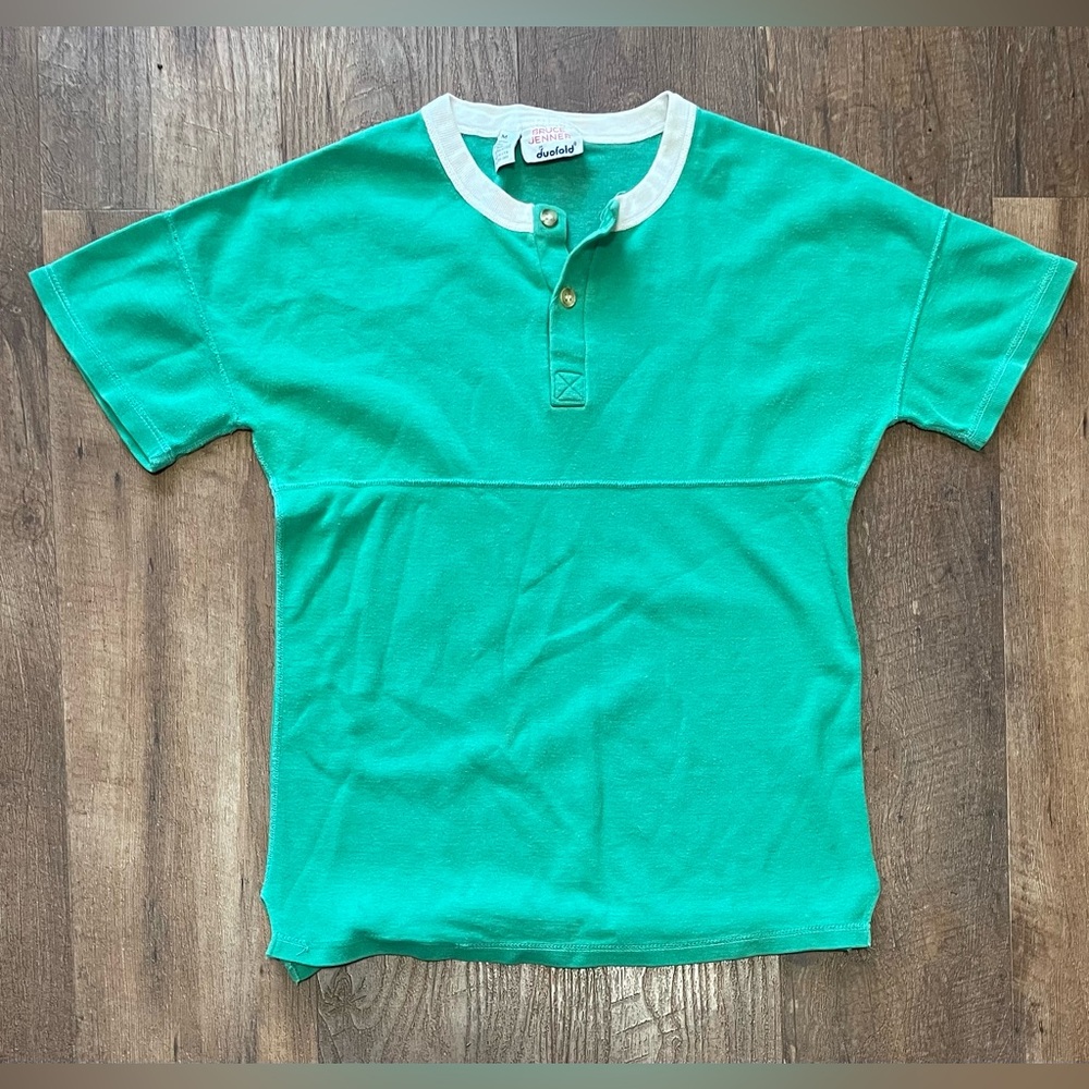 Bruce Jenner duofold vintage 70s tennis shirt Henley deadstock size medium USA
